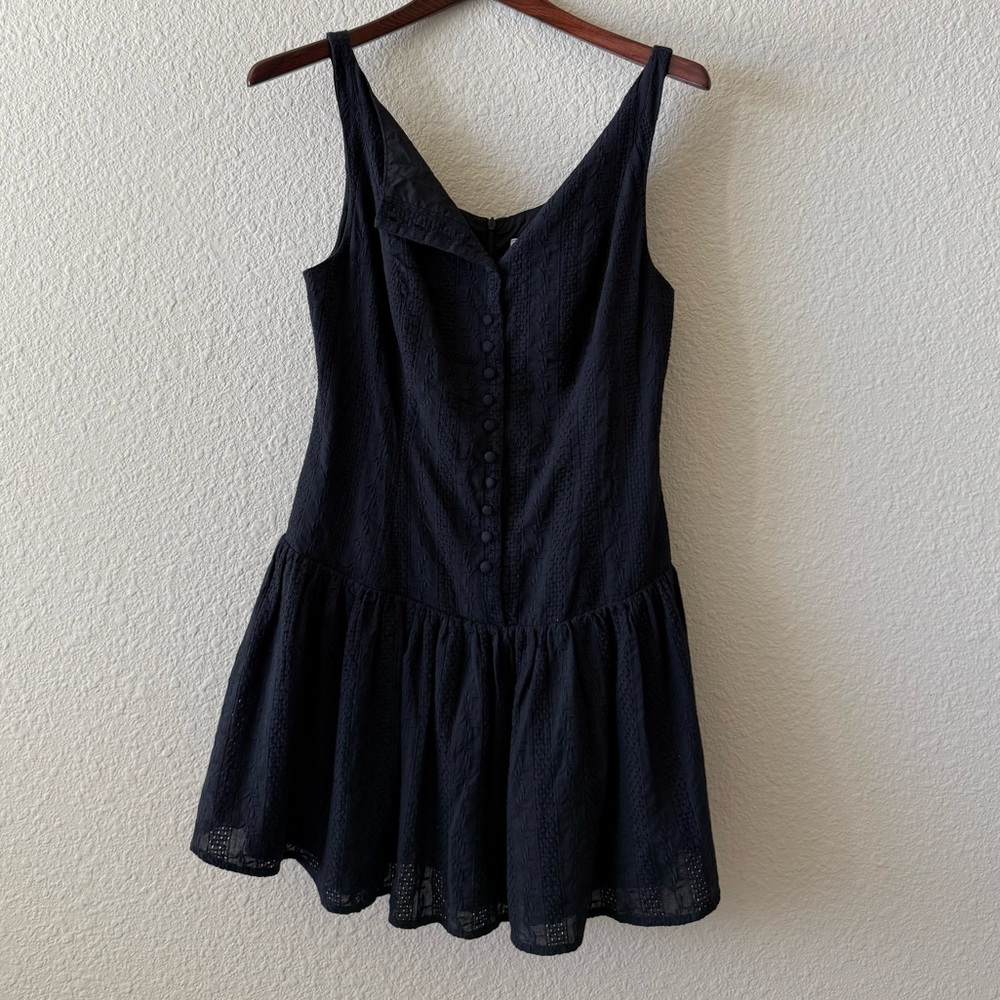 RIHOAS Women's Black Boat Neck Jacquard Cotton
Mini Dress